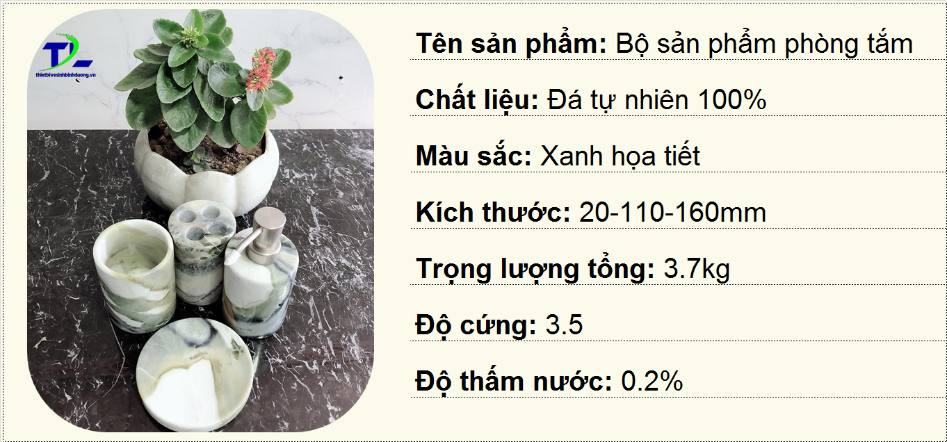 Bộ phụ kiện Đá tự nhiên Xanh họa tiết B1